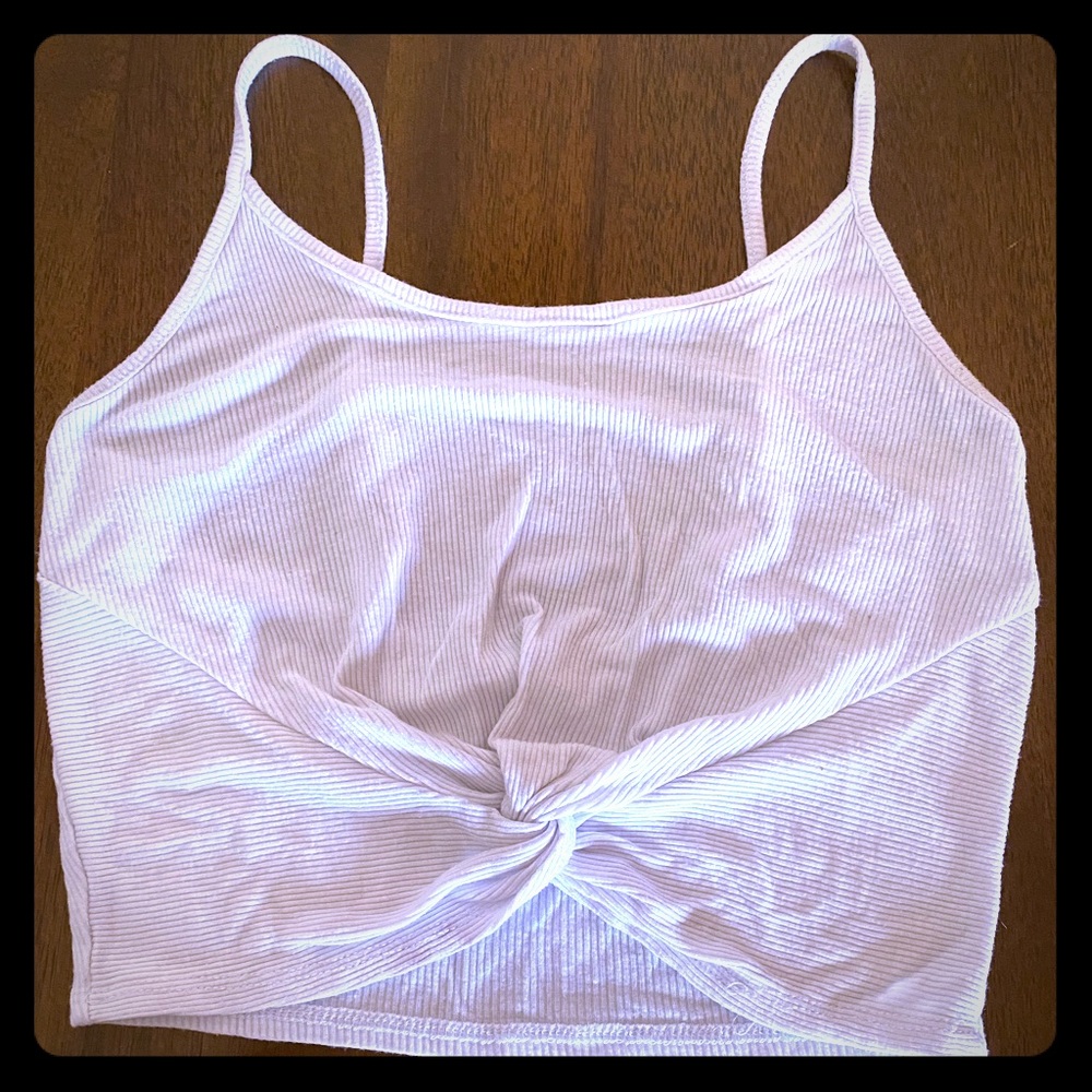 White Twisted Crop Tank